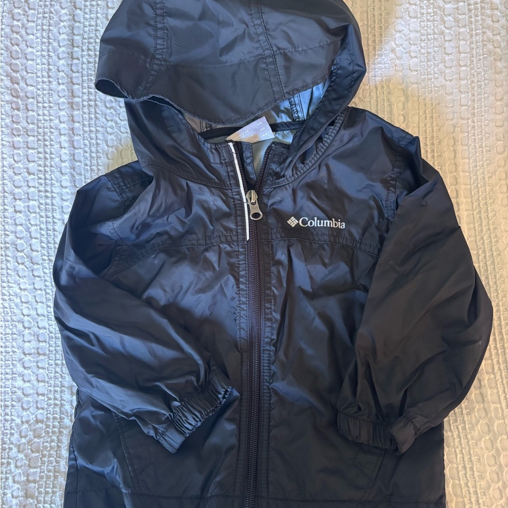 Columbia Black Hooded Windbreaker Jacket